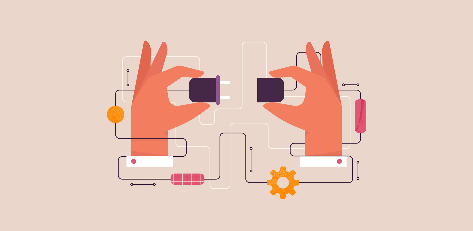 Two hands connecting an electric plug and a power socket together. Represents a nonprofit plugging in to their donors and unlocking their Unique Reason to Give (URG).